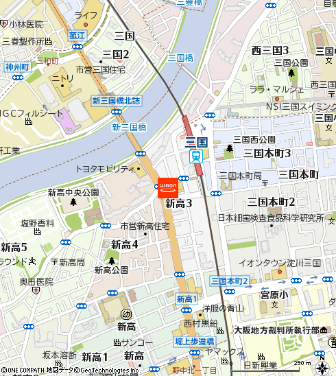 KOHYO阪急三国店付近の地図